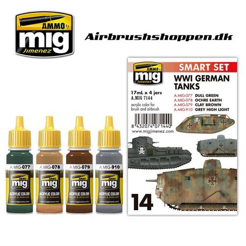 A.MIG 7144 WWI GERMAN TANKS COLORS 4 x 17 ml